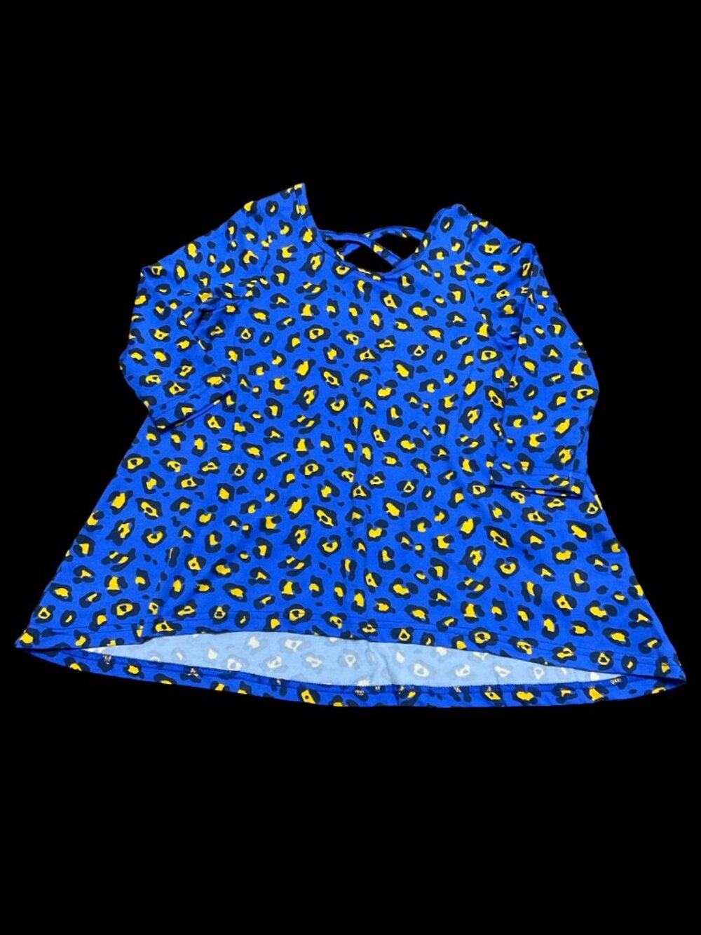 🌻10/$25 - Blue/Yellow Leopard Print Dress w/ Hi-lo Hem